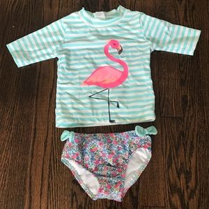 2 piece short sleeved swim shirt bathing suit
